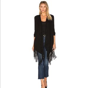 Ella Moss Bianca Fringe Cardigan, Black, XS